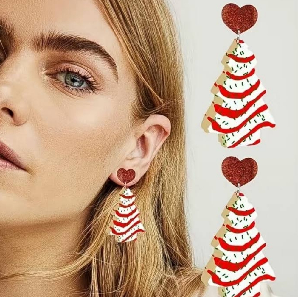 🎄 LAST one 🎄 Little Debbie Christmas Tree Cake Earrings